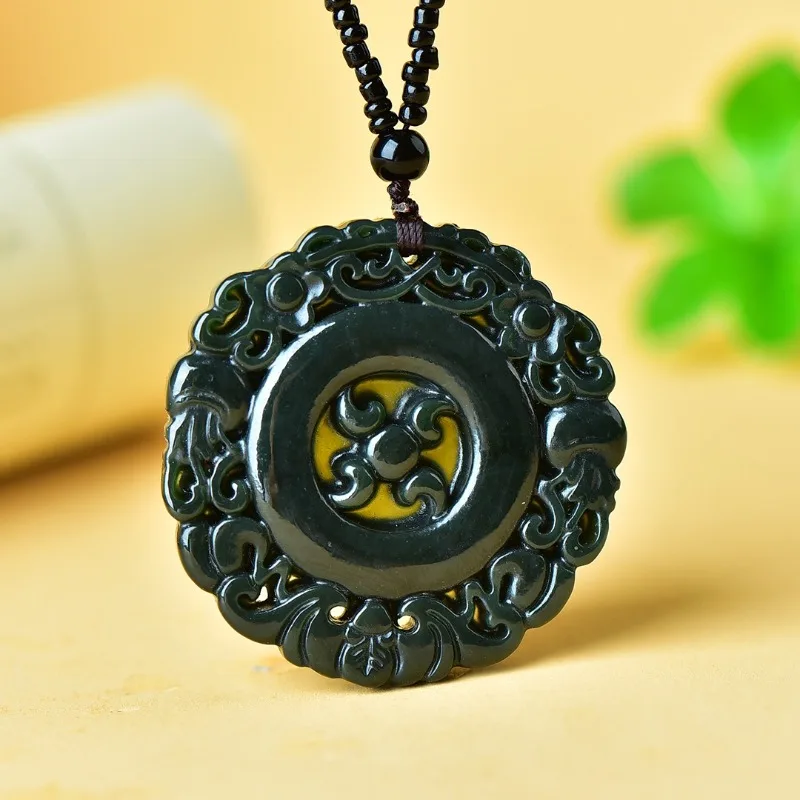 

Exquisite Hetian Jade Sapphire Comes and Goes Pendant Fashionable Atmosphere Men's and Women's Necklace Pendant