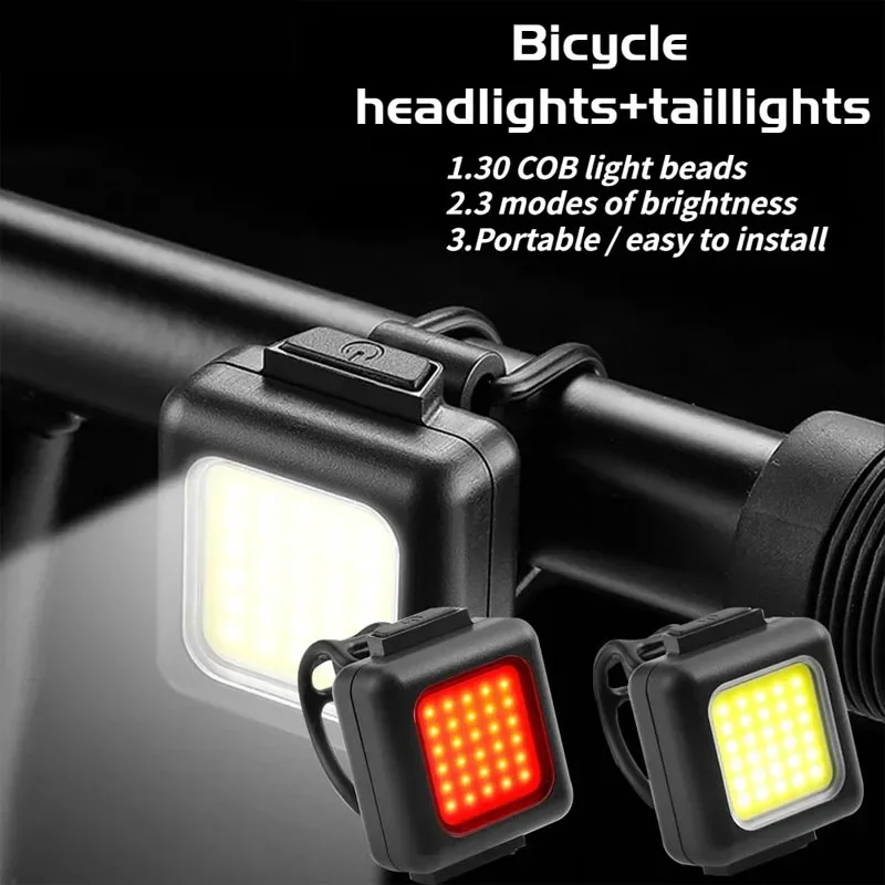 

Mini Bike Lamp White Front Bicycle Light Red Warning Cycling Taillight Waterproof MTB Rear Light Safety Night Riding Tail light