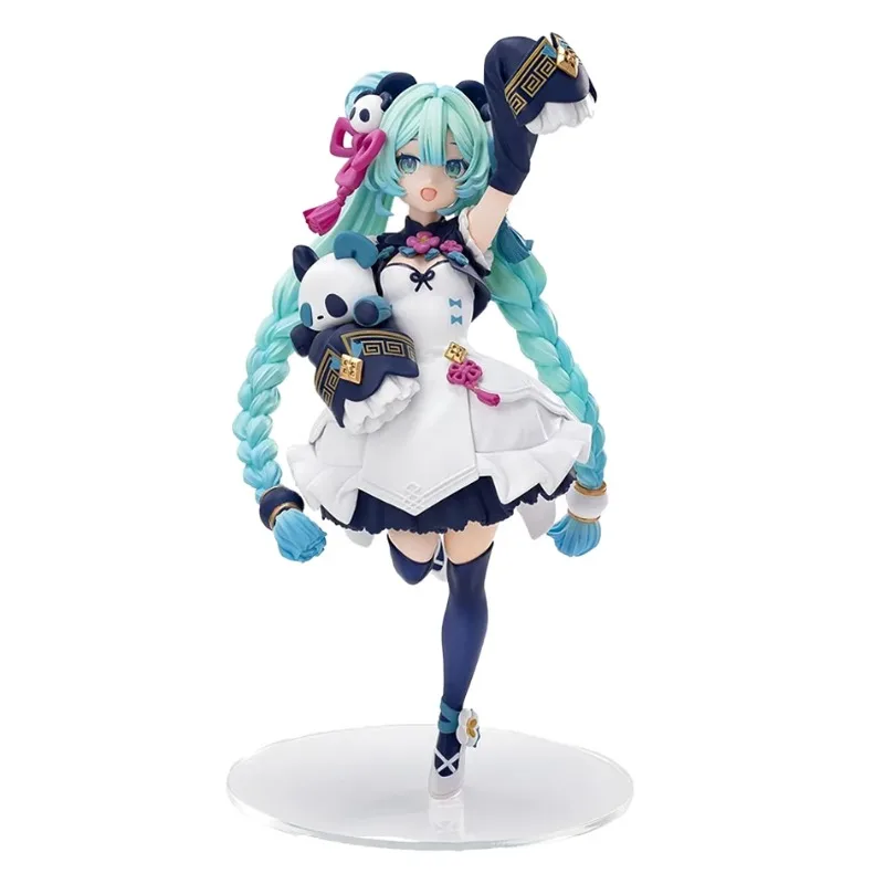 Leuke Hatsune Miku Panda Model Anime Figuur Desktop Ornament Speelgoed Collectie Meisje Verjaardagscadeau 18Cm