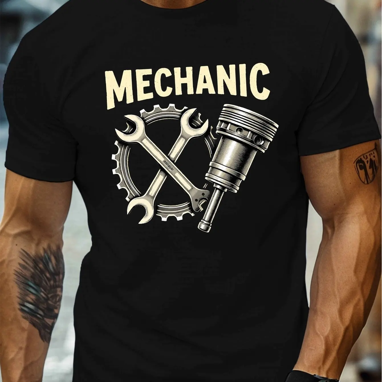 

The Latest Men's Pure Cotton T-shirt for 2025, Mechanic, Comfortable and High-quality, Beach Travel Party, Instagram 2K