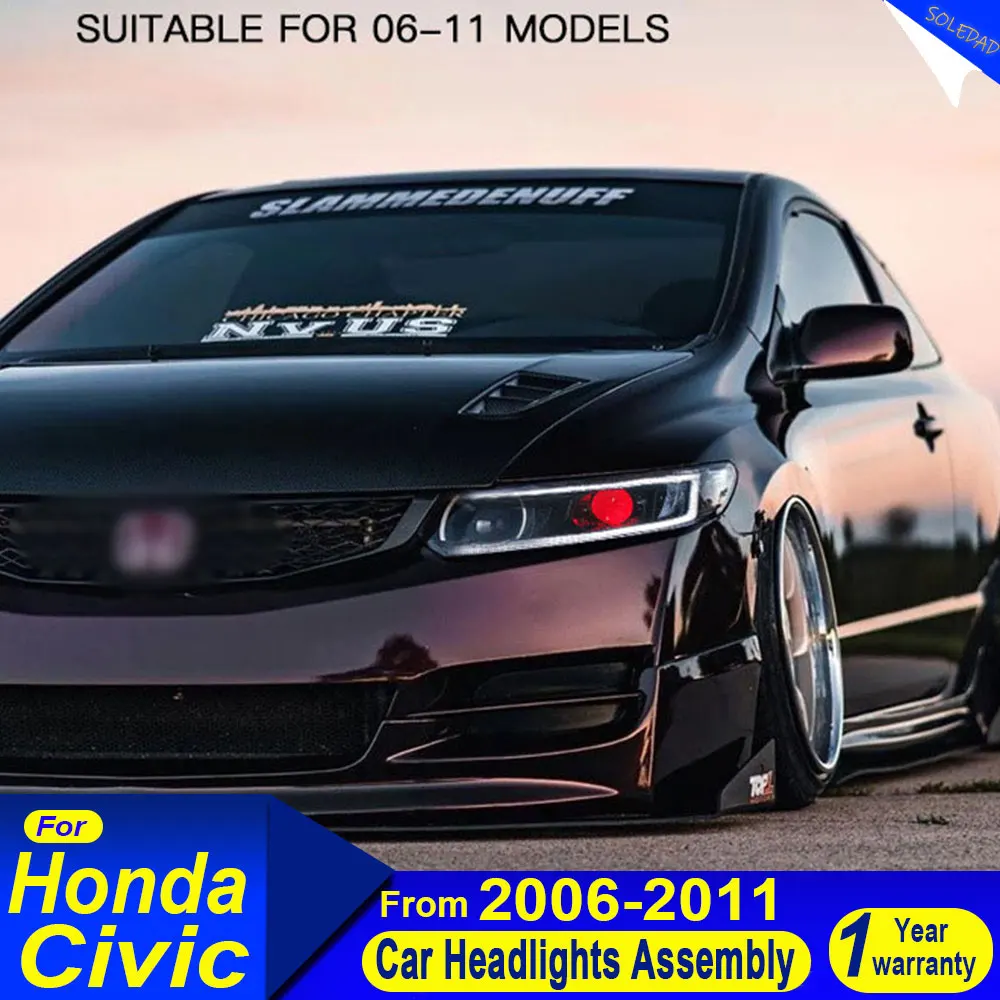 

A pair Headlights For Honda Civic 2006-2012 Headlight Assembly Modified LED Daytime Running Light Signal Plug And Play