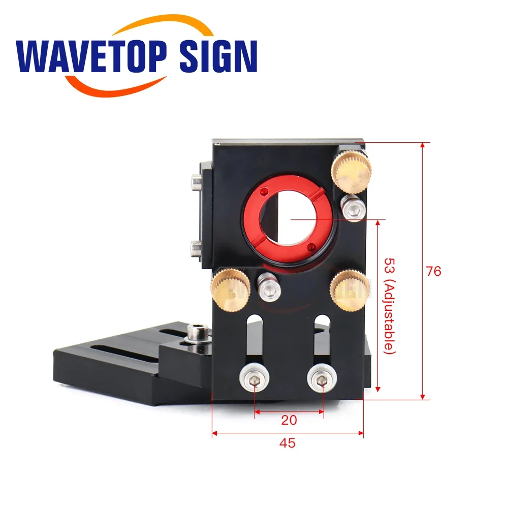 CO2 Laser Head Set Lens Dia.20 FL50.8mm 63.5mm Integrative Mount Dia.25 Mirror for Co2 Laser Engraving and Cutting Machine