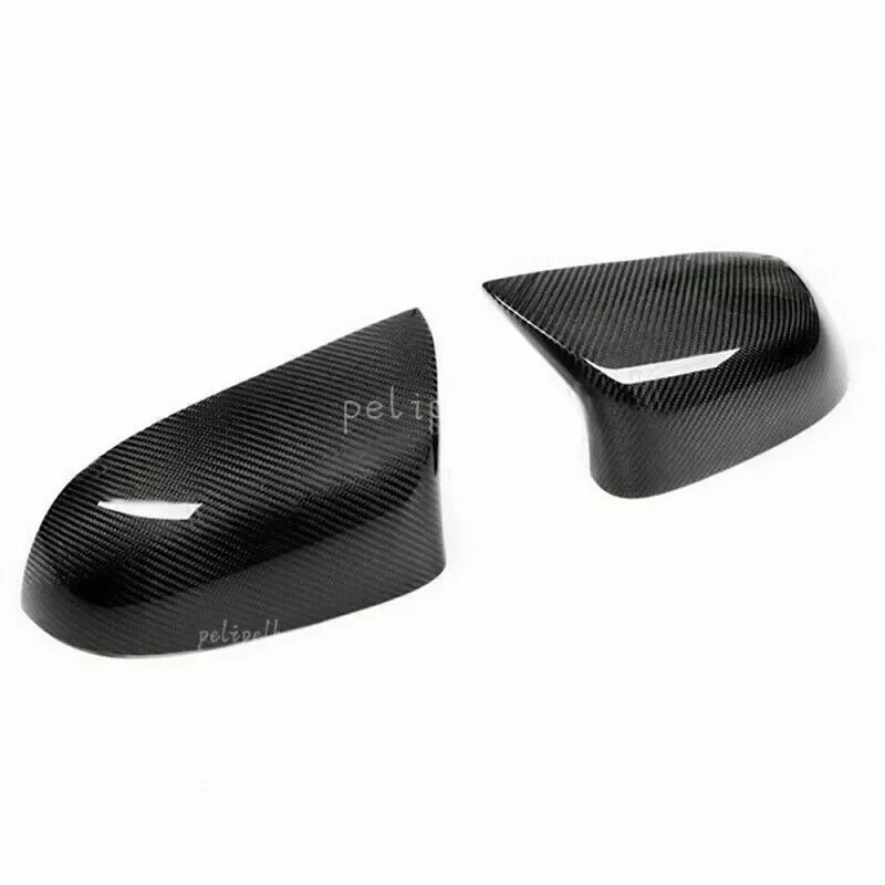 Carbon Fiber Side View Mirror Cover Caps Compatible for BMW F85 X5M F86 X6M 2015-2019 2PCS L+R Side Replacement Mirror Caps