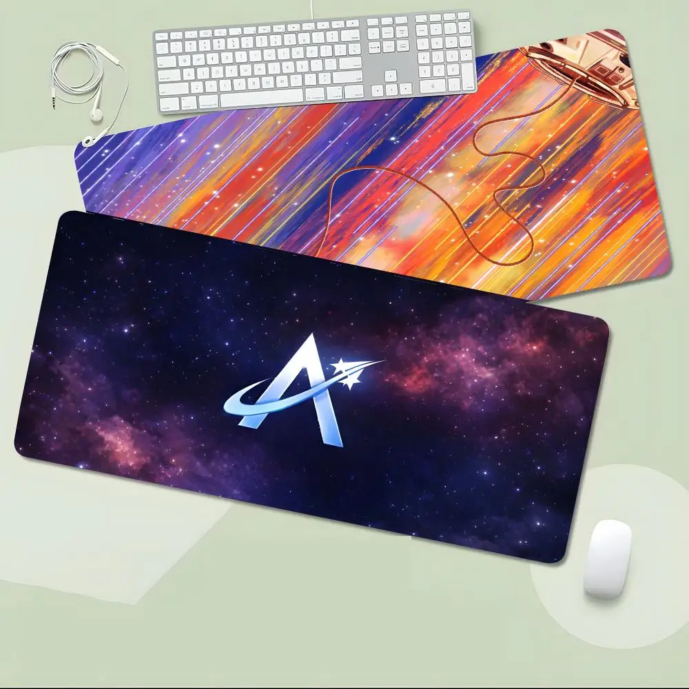 Space Exploration Mission Artemis II Mouse Pad Non-Slip Large Desk Mat Thick Stitched Edge Gaming Mousepad