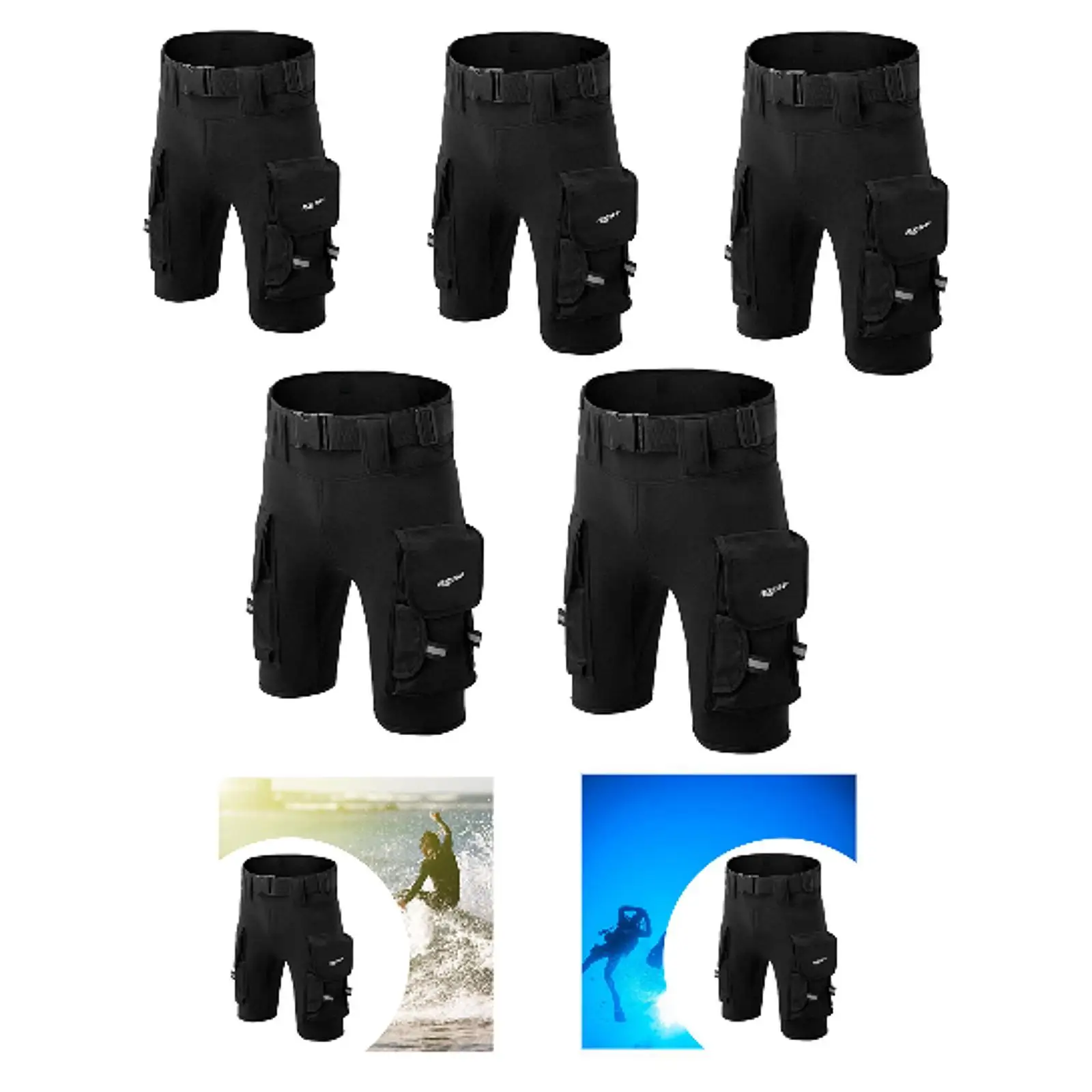 Thick Neoprene Scuba Diving Shorts Adjustable Waist Belt Thermal Waterproof Wetsuit Shorts for Surfing Snorkeling Swimming