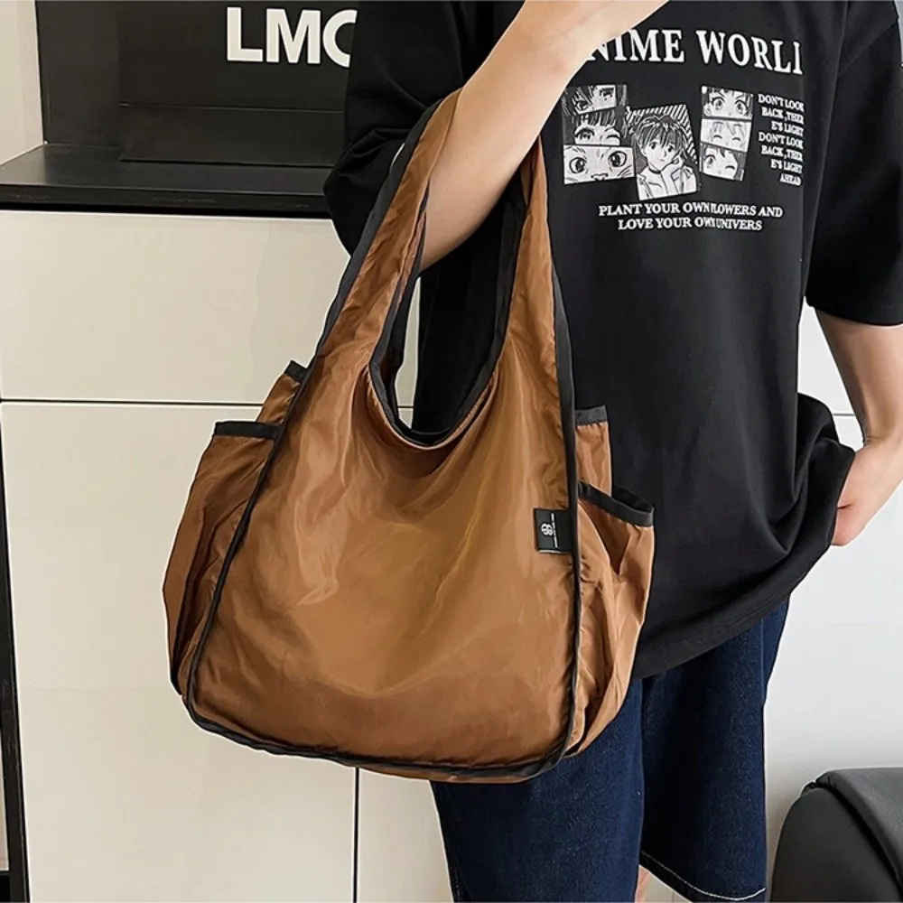 

Multifunctional Large Capacity Tote Bag Double-layer Thickening Shopping Bag Lightweight Foldable Shoulder Bag for Women