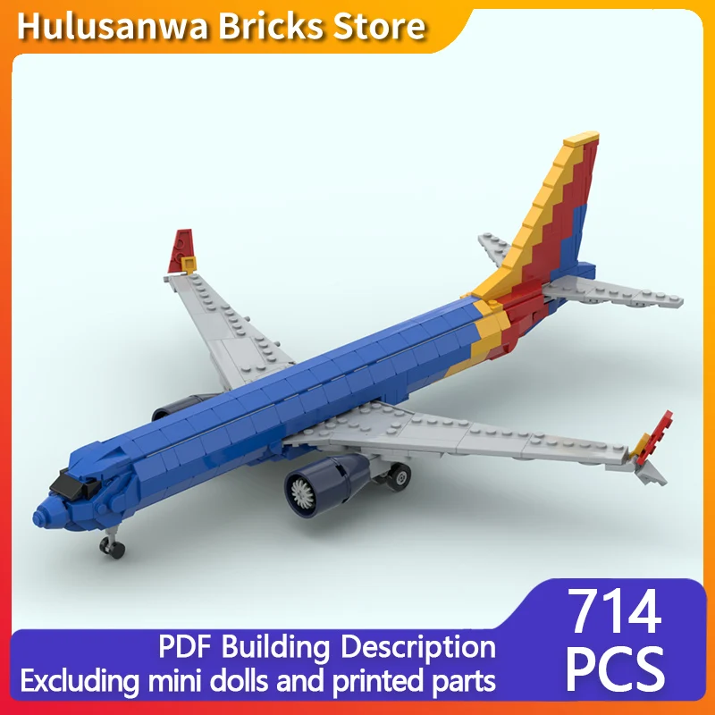 

737 MAX 8 Passenger Plane Model MOC Building Bricks War Equipment Modular Technology Gifts Holiday Assemble Children Toys Suit