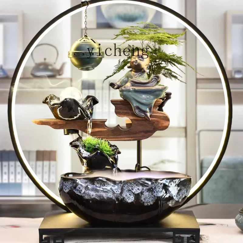 X-14 Zen Little Monk Backflow Incense Flowing Water Ornaments Hallway Study Office Circulating
