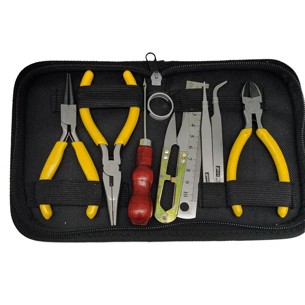 5-Zoll-Zange Set Zange flache runde Nase Ende Schneiden Wickel zange Schmuck Herstellung Hardware Werkzeug tasche