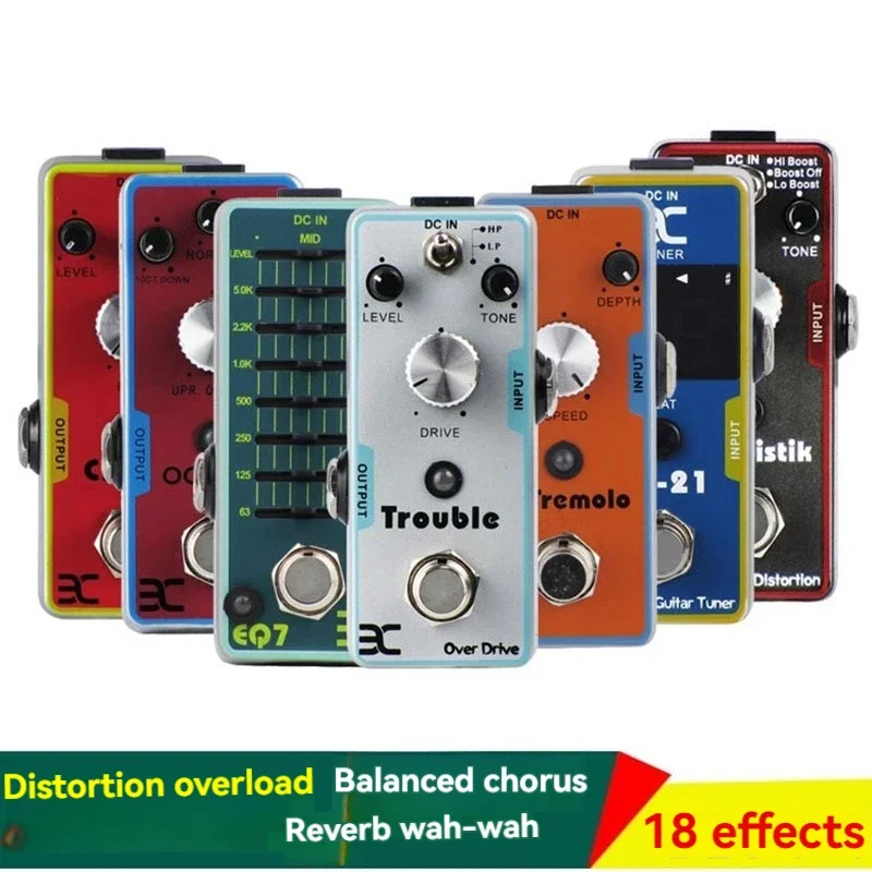 

Electric guitar pedal effects distortion overdrive fuzz echo reverb wah octave balanced chorus compression vibrato