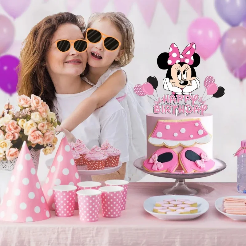 Neue Minnie Mouse Party Supplies Kuchen Topper Cupcake Topper für Baby Shower Party Geschenke Kinder alles Gute zum Geburtstag Kuchen Dekoration
