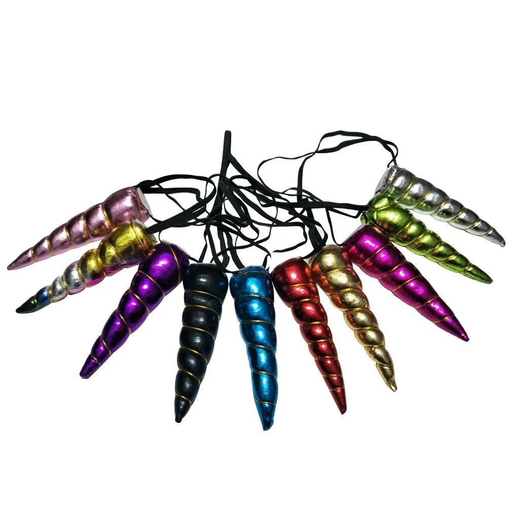 

10 Pcs Unicorn Headband Lightweight Comfortable Halloween Bands Spiral Horn Child Pretend Play Photo Props Everyday Wear