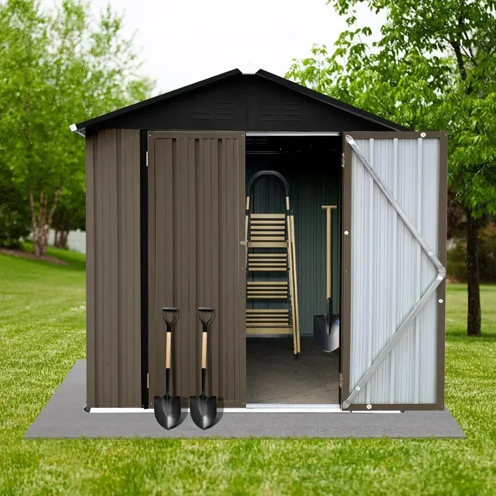 

6 X 4-foot Heavy-duty Metal Tool Shed Storage Room, Outdoor Storage Shed with Lockable Doors and Ventilation Openings