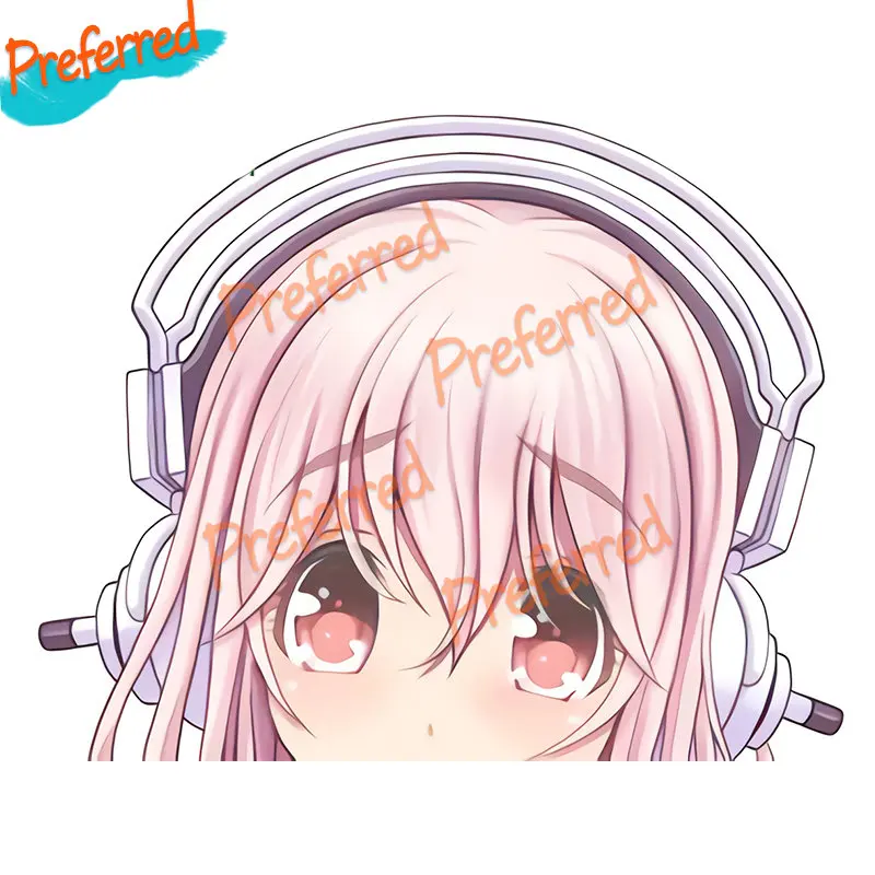 Sexy Decals Super Sonico Warning Slap Car Stickers Anime Vinyl Rear Windshield Bumper Car Accessories Laptop Toolbox Decals