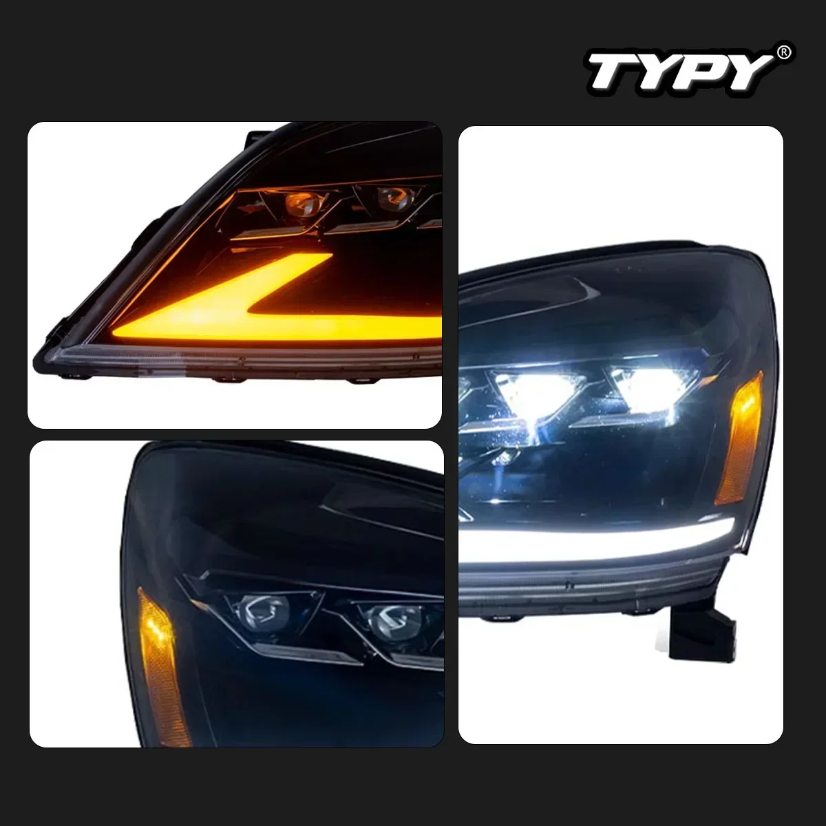 レクサスGX470用カーライト ヘッドライトLEDプロジェクターヘッドランプ デイタイムランニングライト 自動車アクセサリー 2003-2009