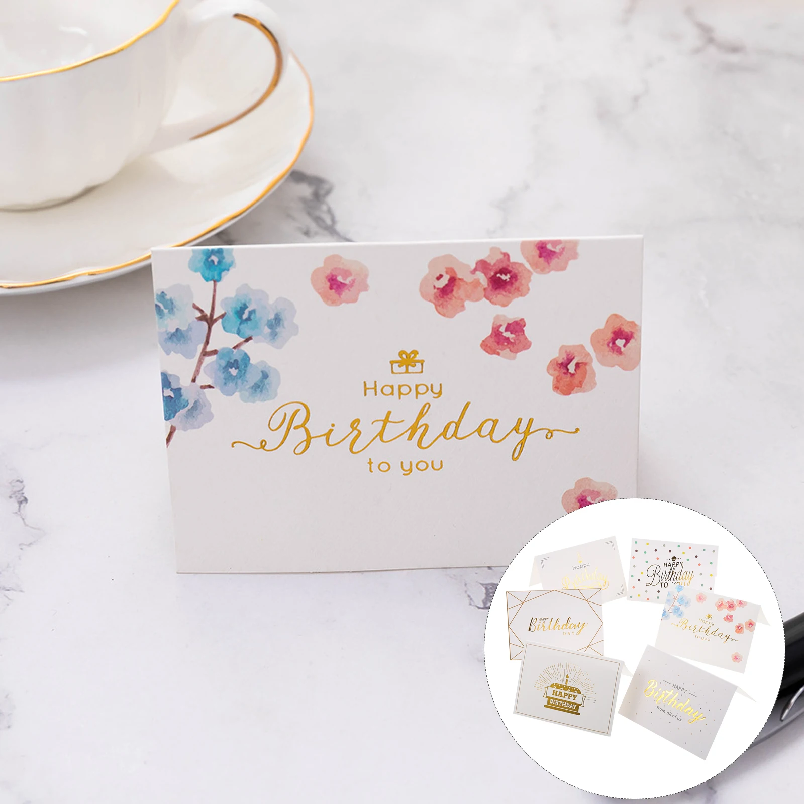 60pcs Gold Stitching Greeting Cards Bulk Flowers Invitation Cards Party Premium Paper Material Exquisite Handmade Foldable