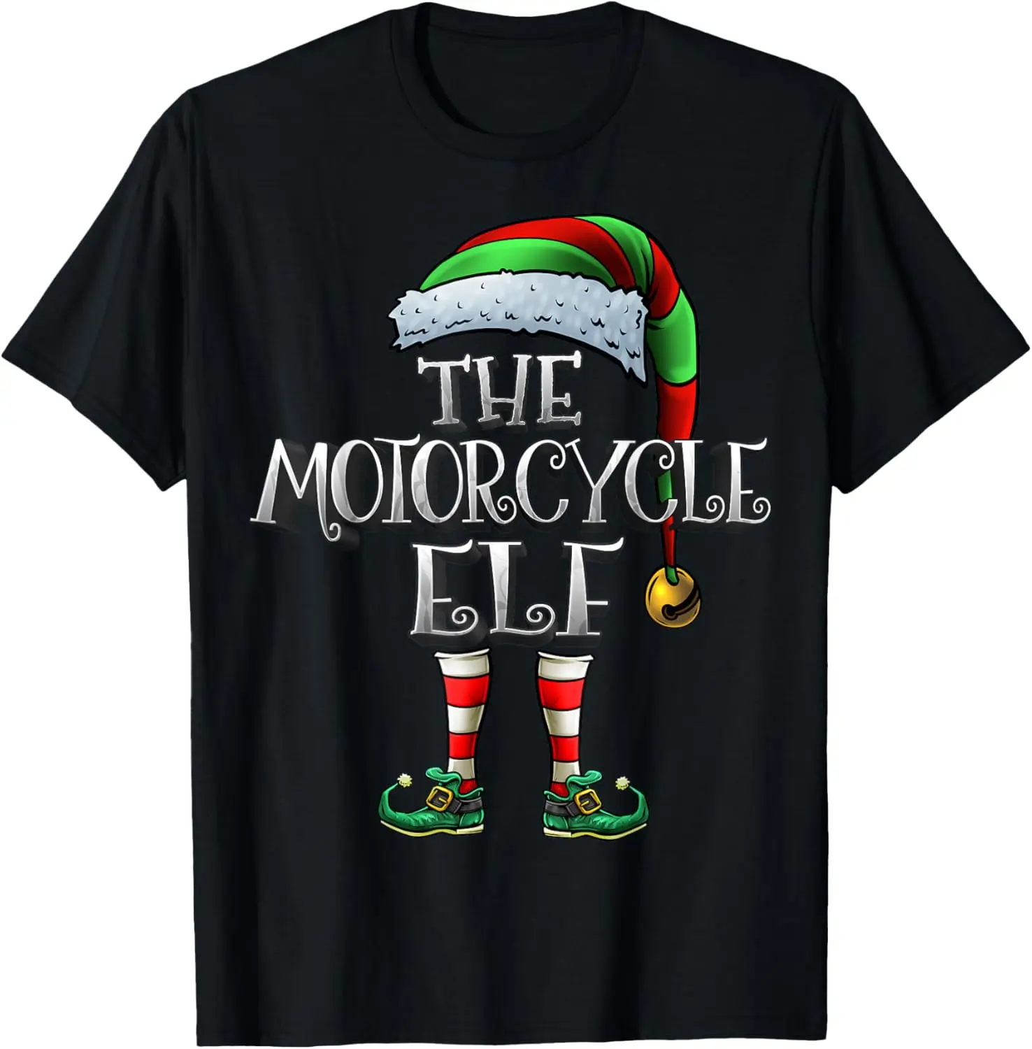 

Motorcycle Elf Shirt Matching Family Motorcycle Christmas T-Shirt