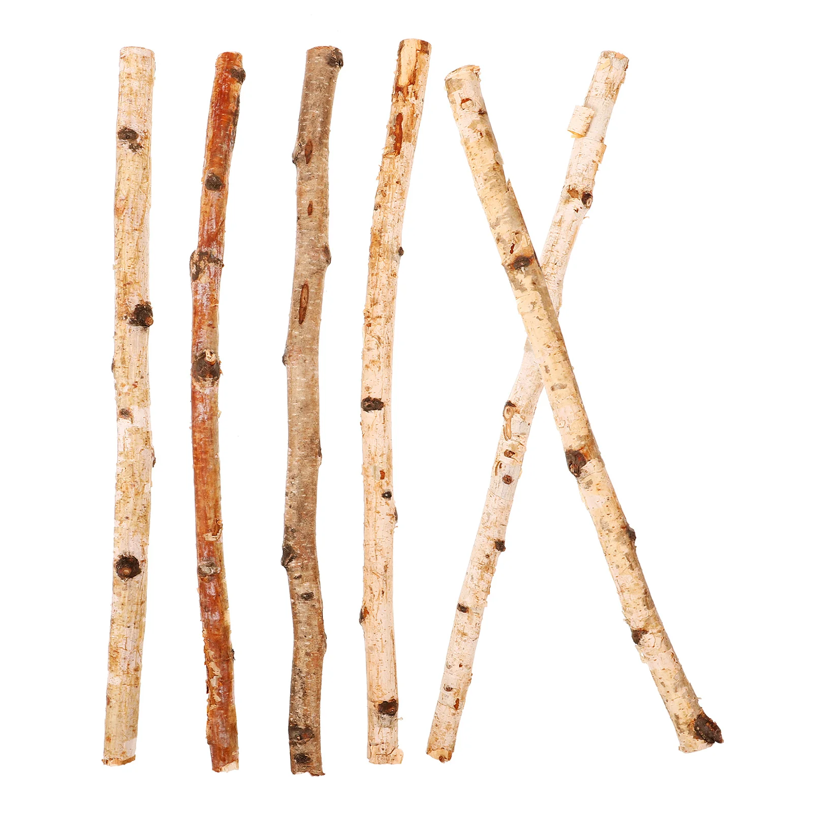 

6 Pcs Bark Stick Bbq Decorations Wood Sticks for Crafts Artificial DIY Dry Branches