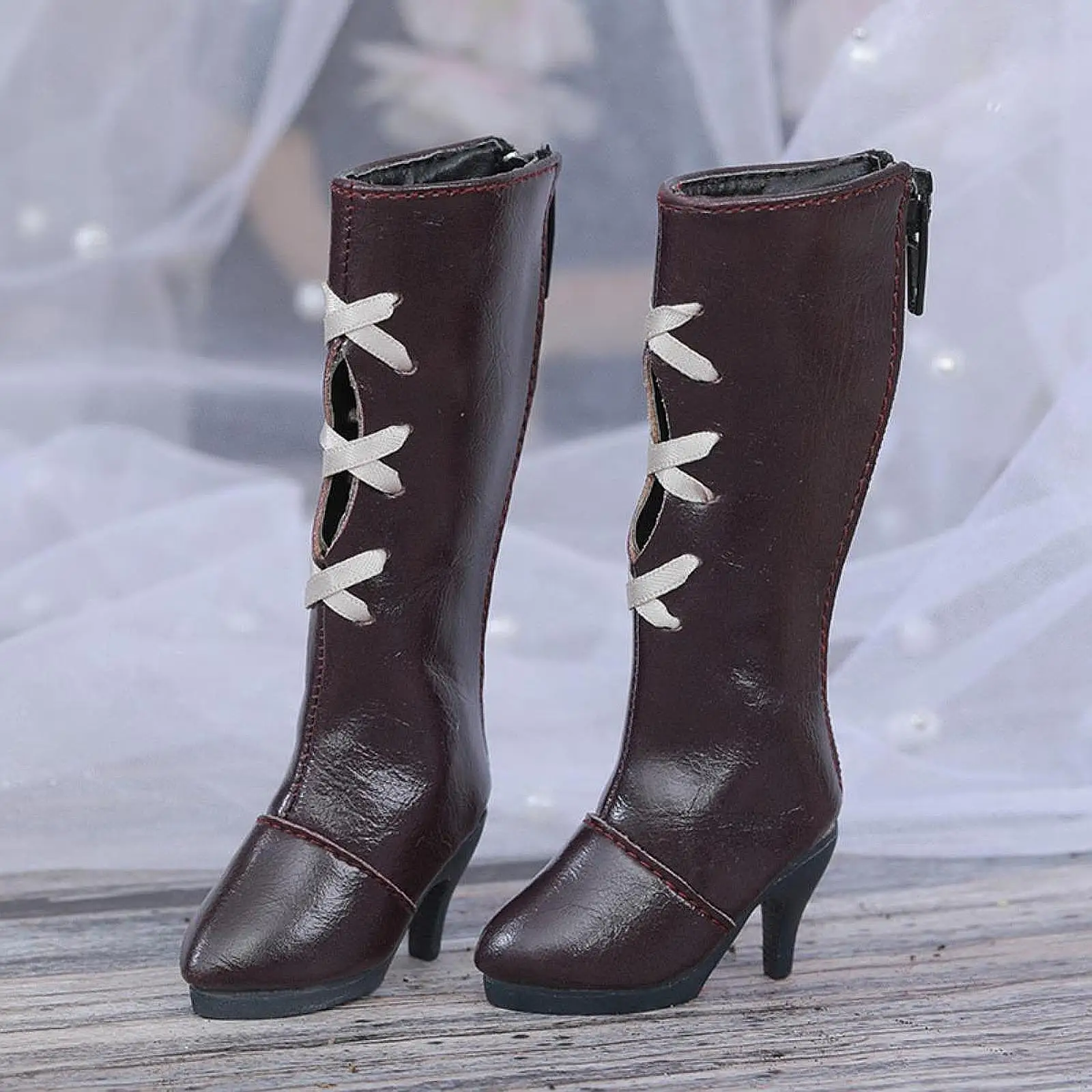 BJD Doll Fashion Comfortable Retro Casual Women Shoes BJD Doll Long Boots Pointed Toe Tall Boots for 1:4 Accessory Figures Body