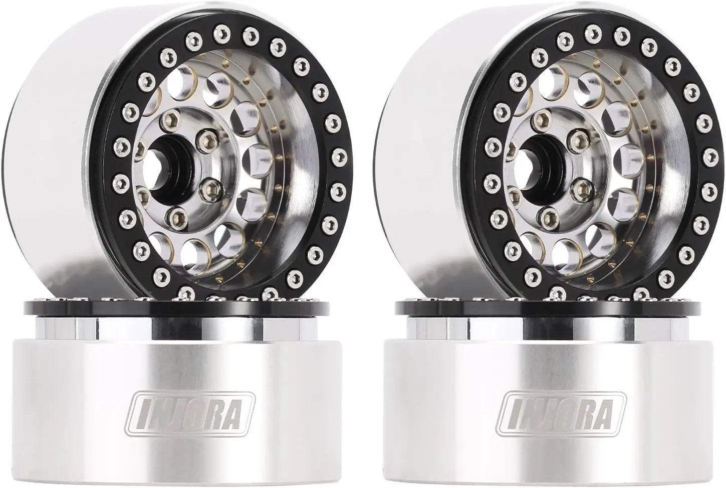 

1.9" Heavy Brass & Aluminum Beadlock Wheel for 1/10 RC Crawler - Silver, Enhances Climbing and Stability