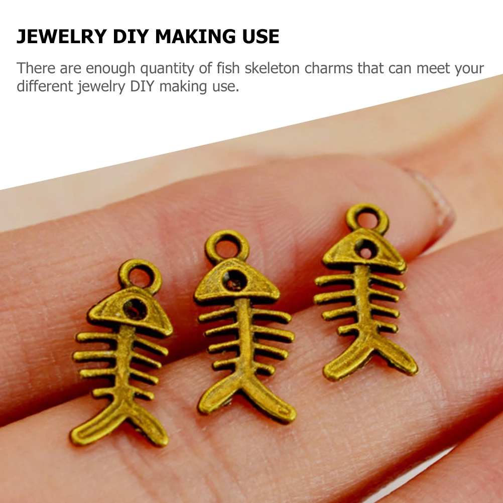 

100pcs Fish Charms Vintage Metal Diy Jewelry Accessories Necklace Pendants Bracelet Ornaments Crafts Supplies