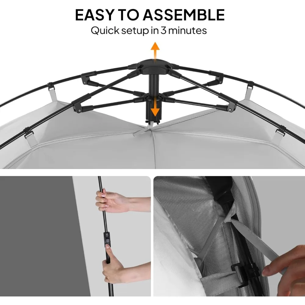 콜맨 충전식 캠핑 텐트 4-6인용 에어플로우, LED 조명, 레인플라이, 텐트 팬 포함