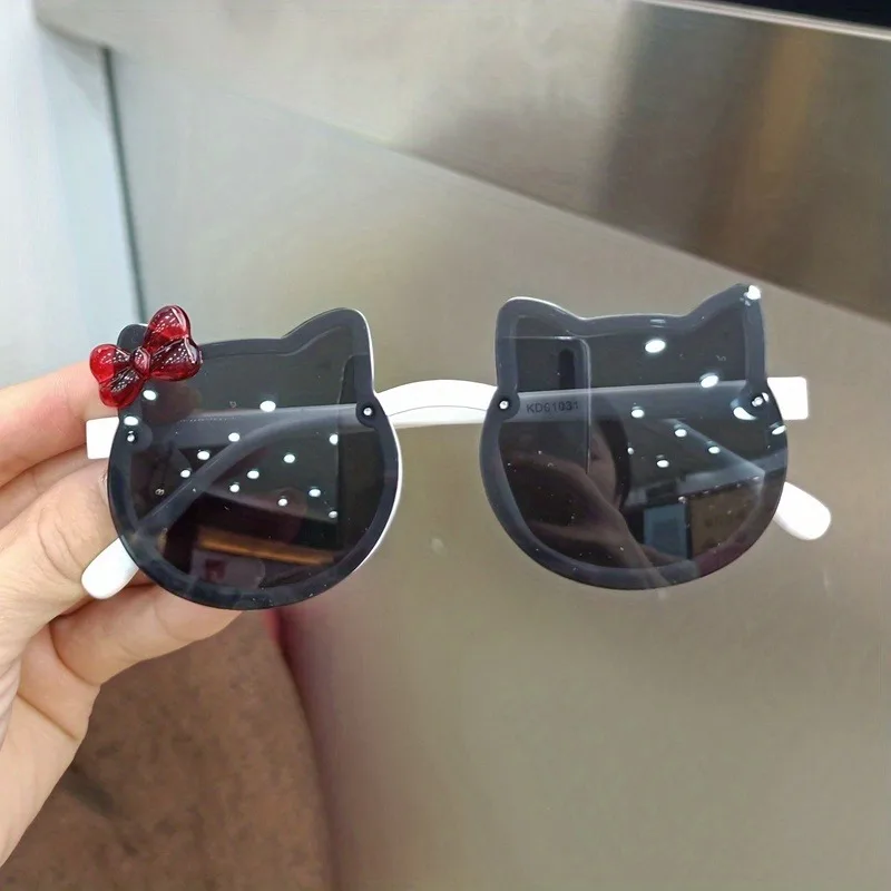 Children's Fashion Trendy Glasses Baby Girl Cute Cat Ear Cartoon Glasses Trendy 2025 New Beach Glasses Travel Decoration Glasses image 5