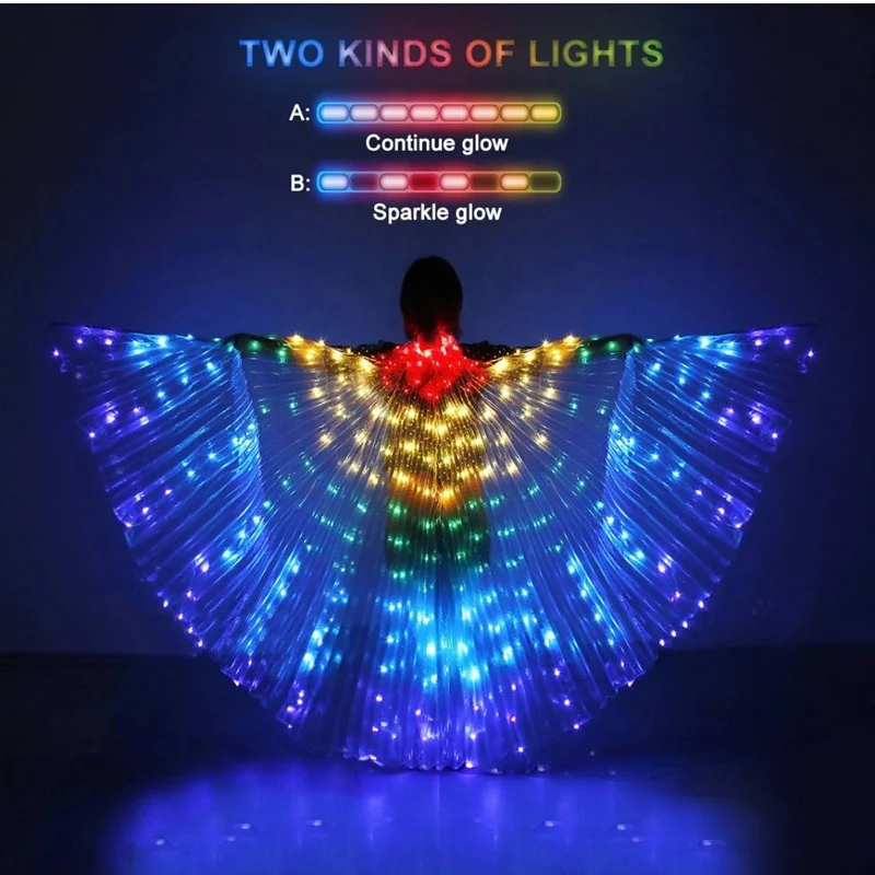 Glowing LED  Wings Cloak for Belly Dance Performance loween Cisas Festival Par Stage Props iny  ...