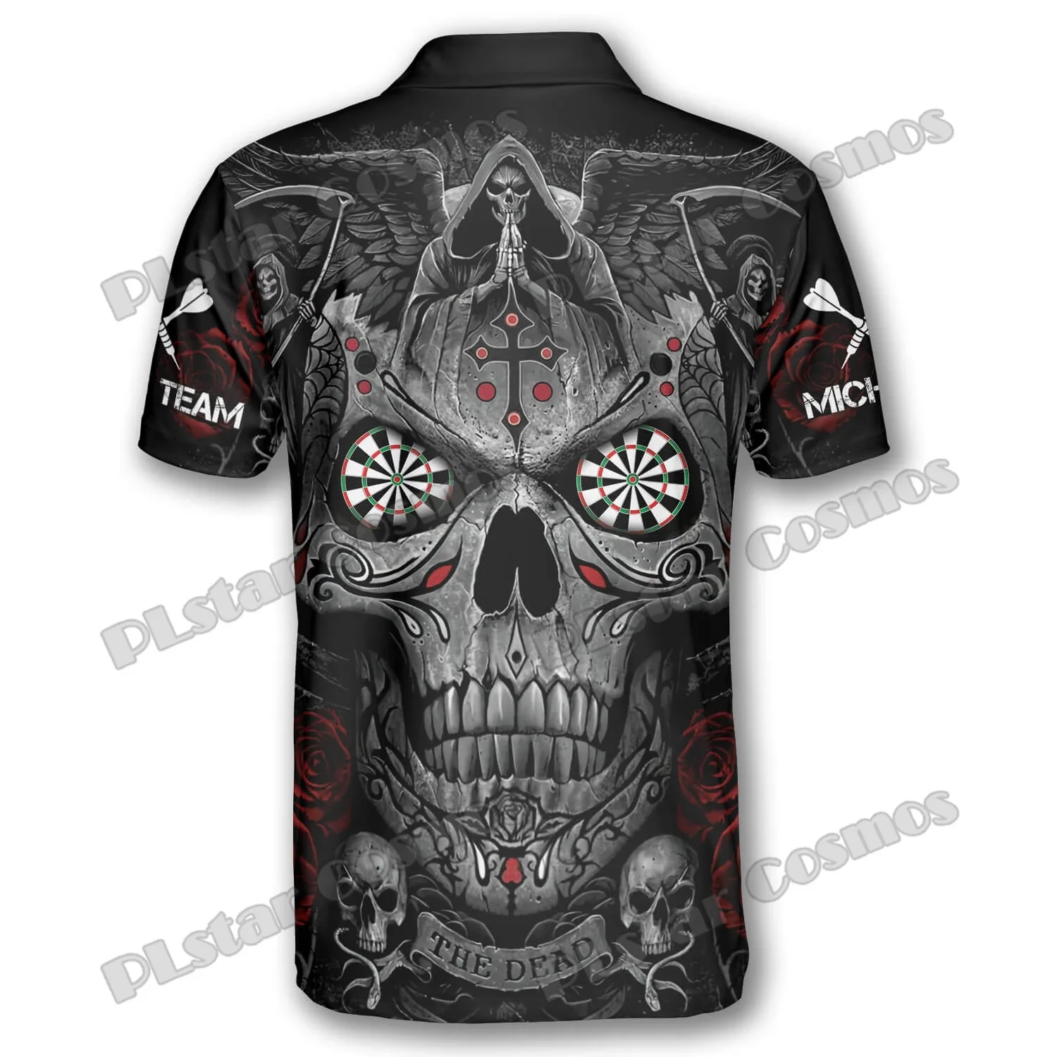 Spielen Darts spielen harte Flamme benutzer definierte Darts 3d überall auf gedruckten Mode Herren Polo-Shirts Sommer lässig Unisex Erwachsenen Polo-Shirt plp31