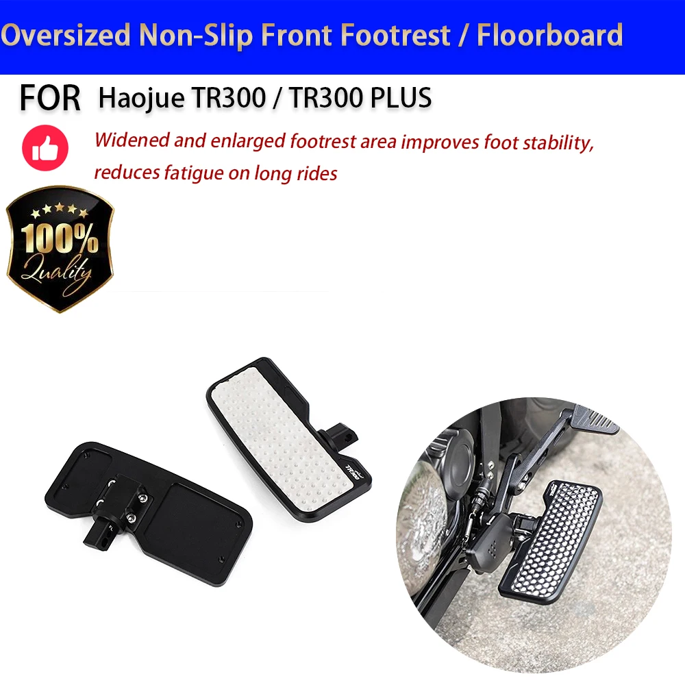 For Haojue TR300 Oversized Non-Slip Front Footrest Floorboard Aluminum No-Drill Accesorios Moto