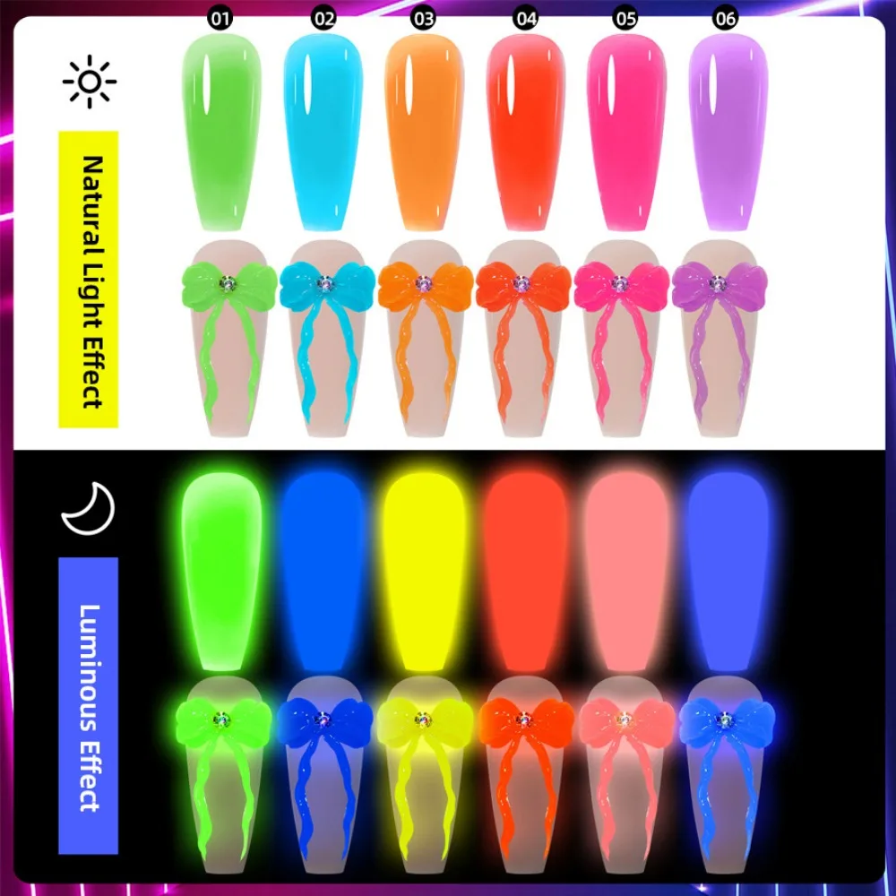 XEIJAYI Fluorescent Gel Glow-in-the-dark Reflective Gel for Nail Extension Glue Carving Adhesive Uv Construction for Nail Art