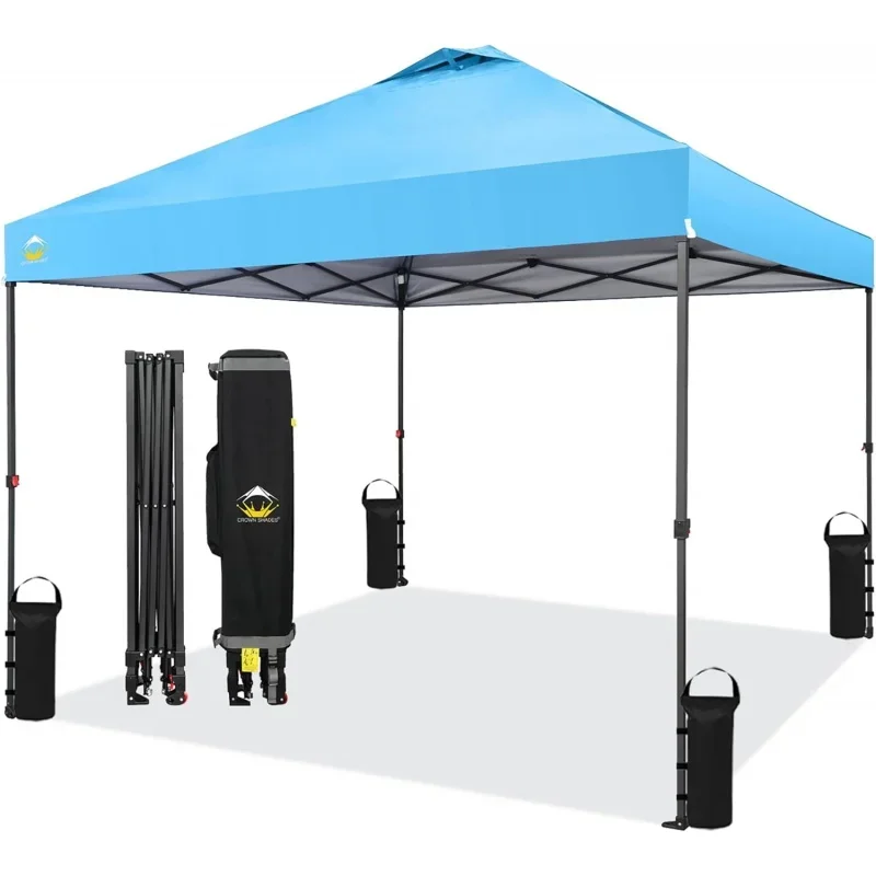 10x10 Up - Beach One Push Setup - STO-N-Go Cover Bag Events, Parties, Silver Coated Top, 3 Height & 4 Sand Bags,