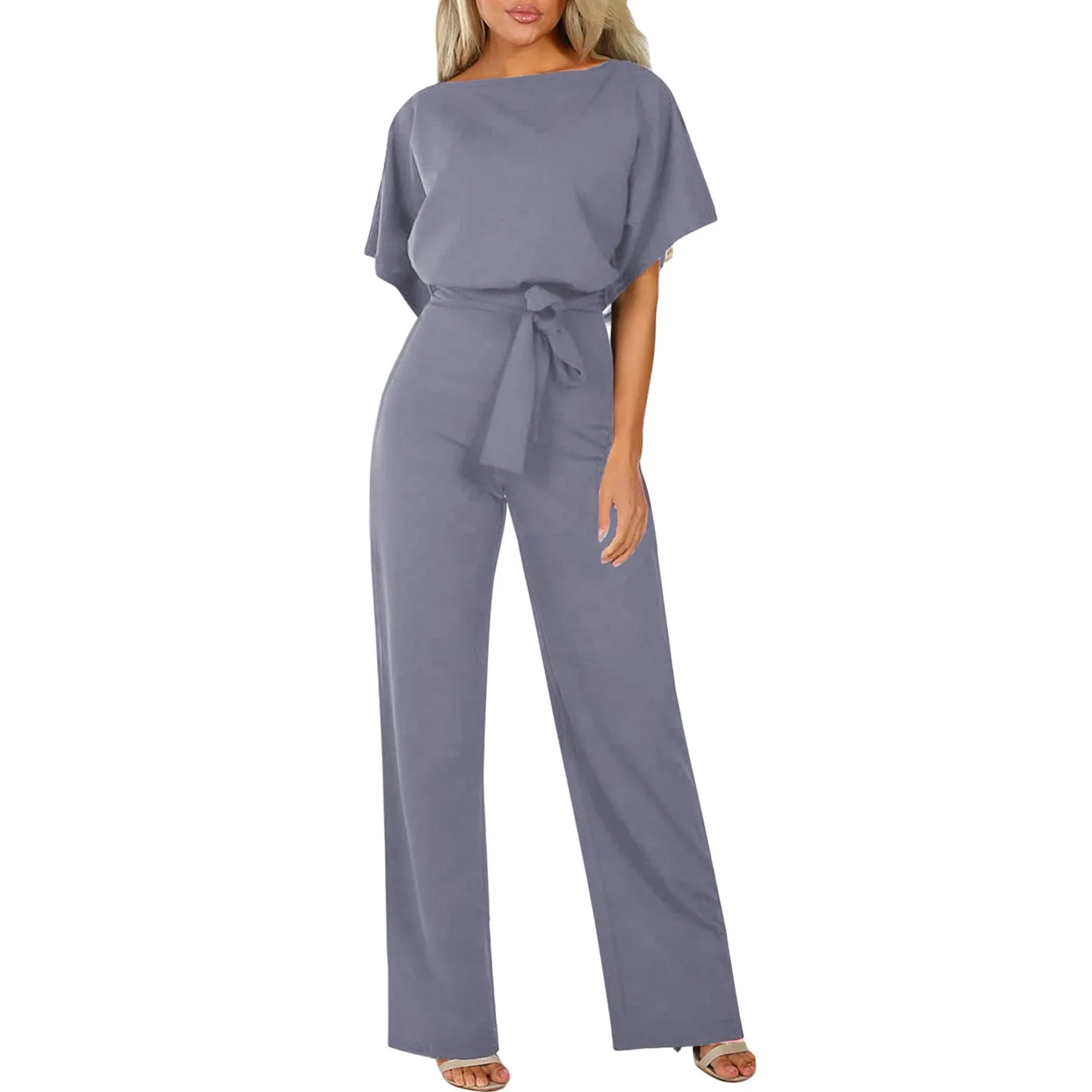 Jumpsuit Women 2023 Spring Summer New High Waist Elegant Women One Pieces Chic Office Elegant Short-Sleeved Straight Leg Romper