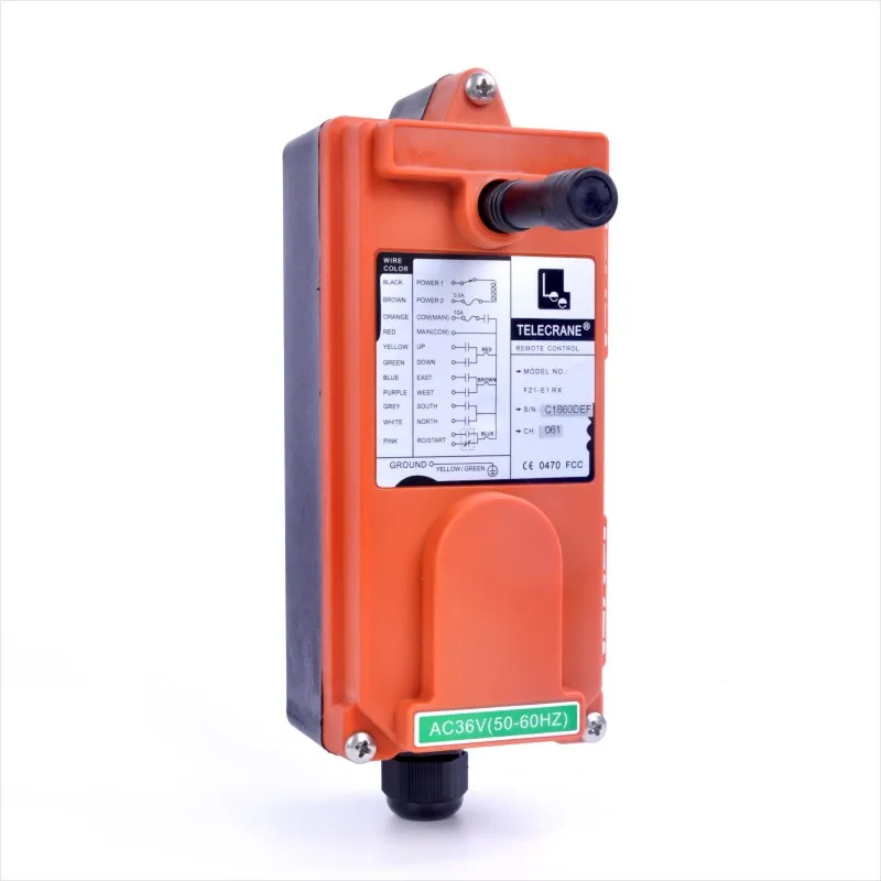 TELECRANE F21-E1 Wholesales Industrial Remote Controller 6 Single Speed Buttons Switches AC220V 380V36V 1T1R Hoist Crane Lift