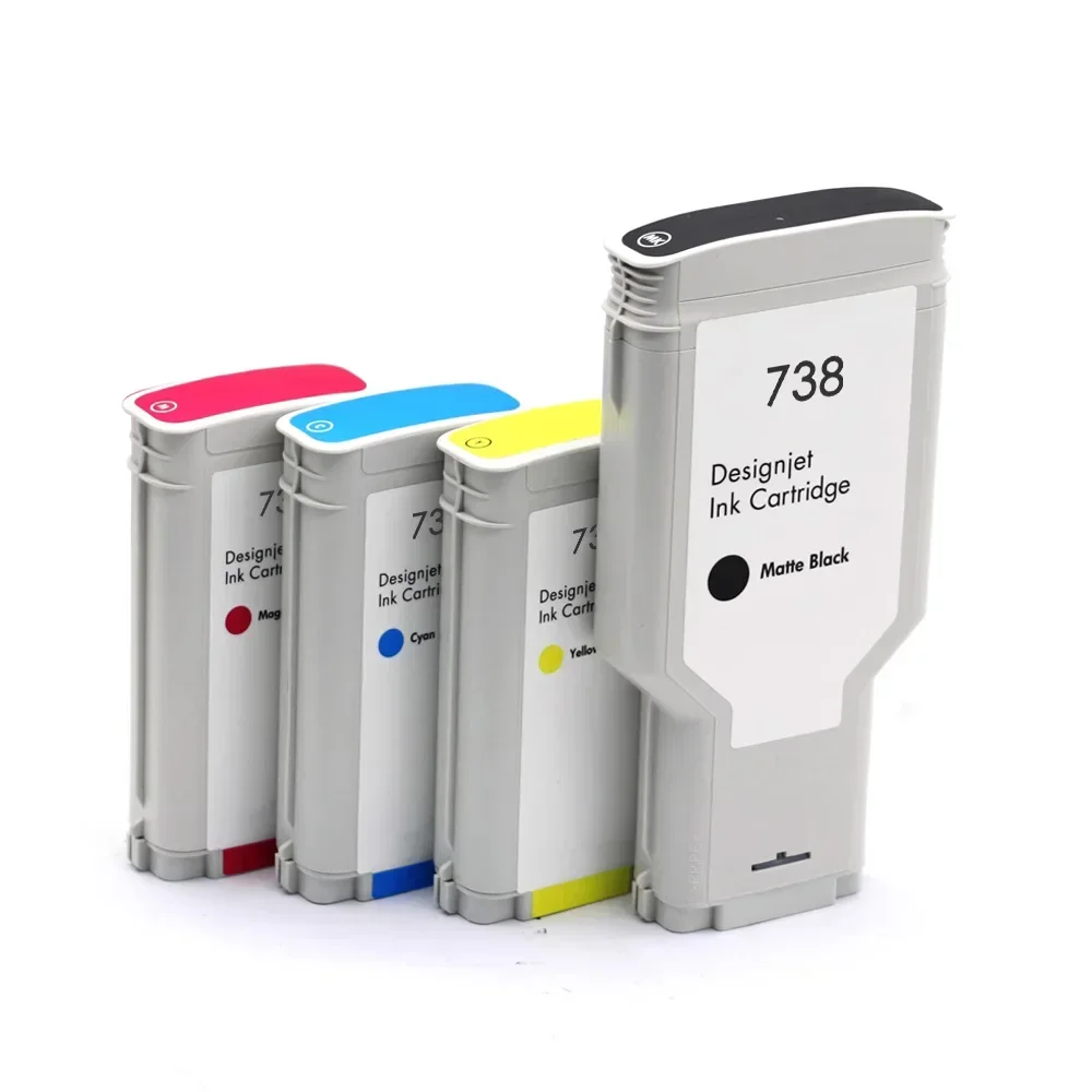 738XL 676M6A 676M7A 676M8A 498N8A Premium Compatible Color Inkjet Ink Cartridge for HP738 for HP DesignJet T950 T850 Pigment Ink