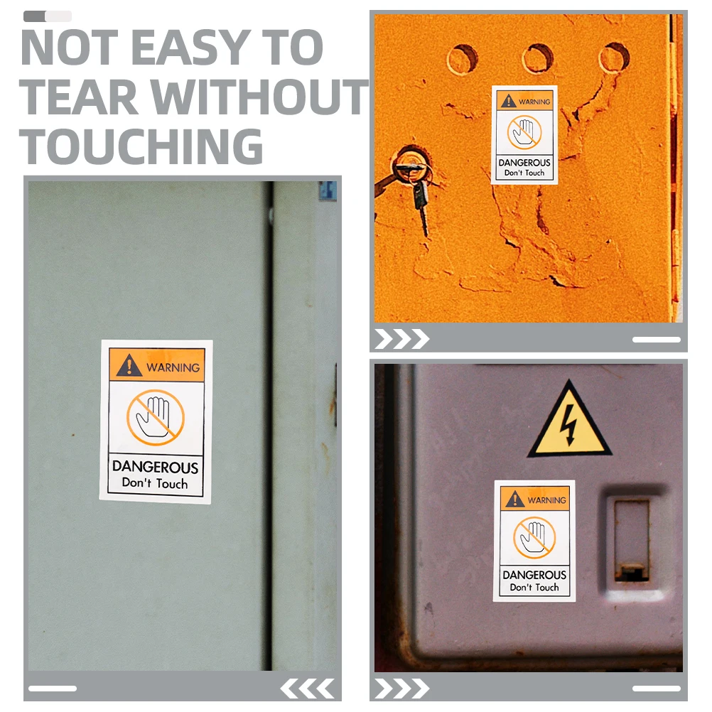 3 Pcs Warning Sign Don't Touch Label Sticker Decal Stickers Peeling Caution Danger Pvc Please Not Decals