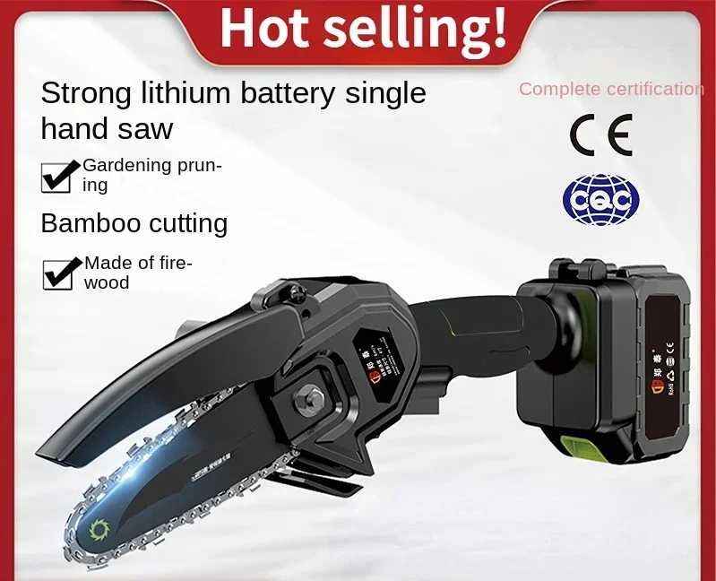 Cordless Chainsaw for Home Small Handheld Saw, Lithium Chainsaw, Small Sawwood Handheld, Outdoor Tree Chopping Saw Logging Saw