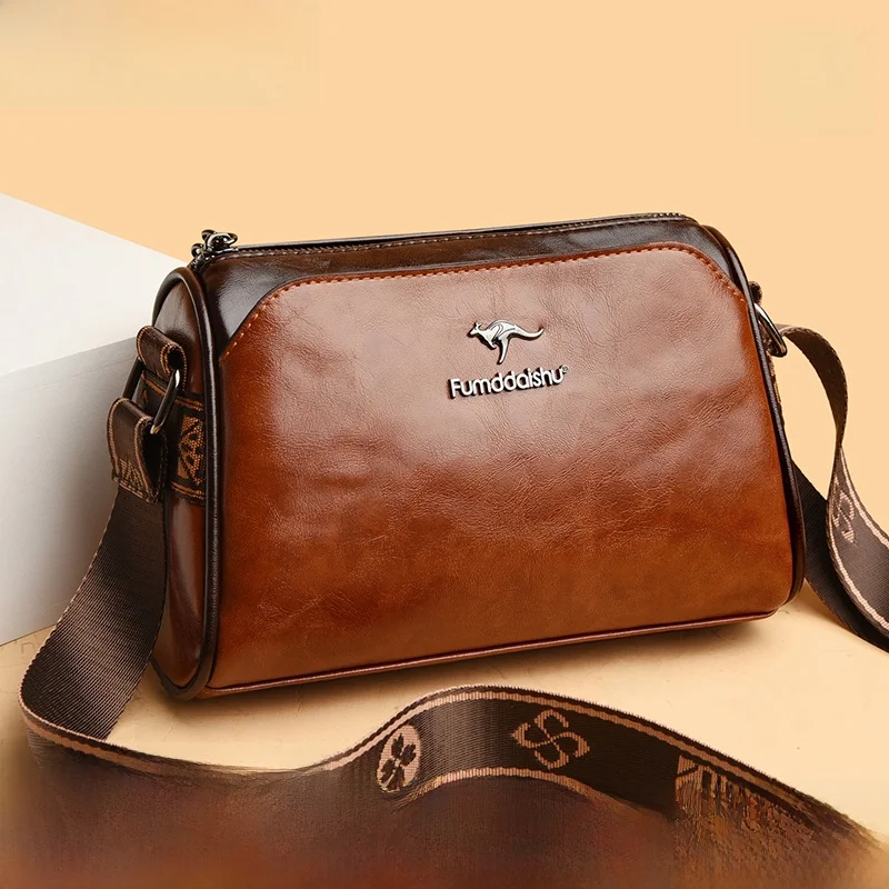 

Leather oulder Bag Women's Casual Versatile Crossbody Bag Top Layer Cowhide New 2025 Faion Women's Handbag