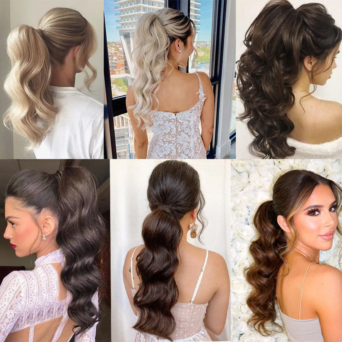 DUTRIEUX Natural Synthetic Catch Clip Wavy Ponytail Hair Extension Wig Clip On Woman's Ponytail High Ponytail Hair Accessories image 6