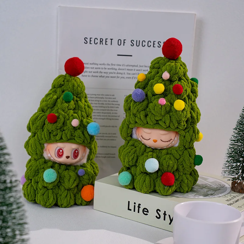 

Finished Product Doll Clothing For 3.0 Labubu Outfit Christmas Tree Doll Crochet End Accessories Christmas Halloween Gift