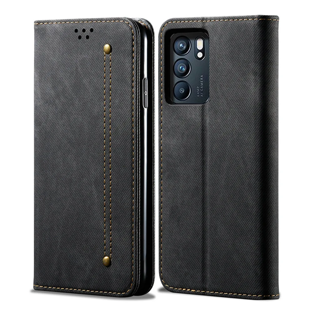 Reno 4 Lite Reno4 Z Reno12 4Z Leather Case Cowboy Flip Cover for OPPO Reno 4 Z 5G Case Reno 12 Pro 11 10 5 Lite 11F Wallet Cover