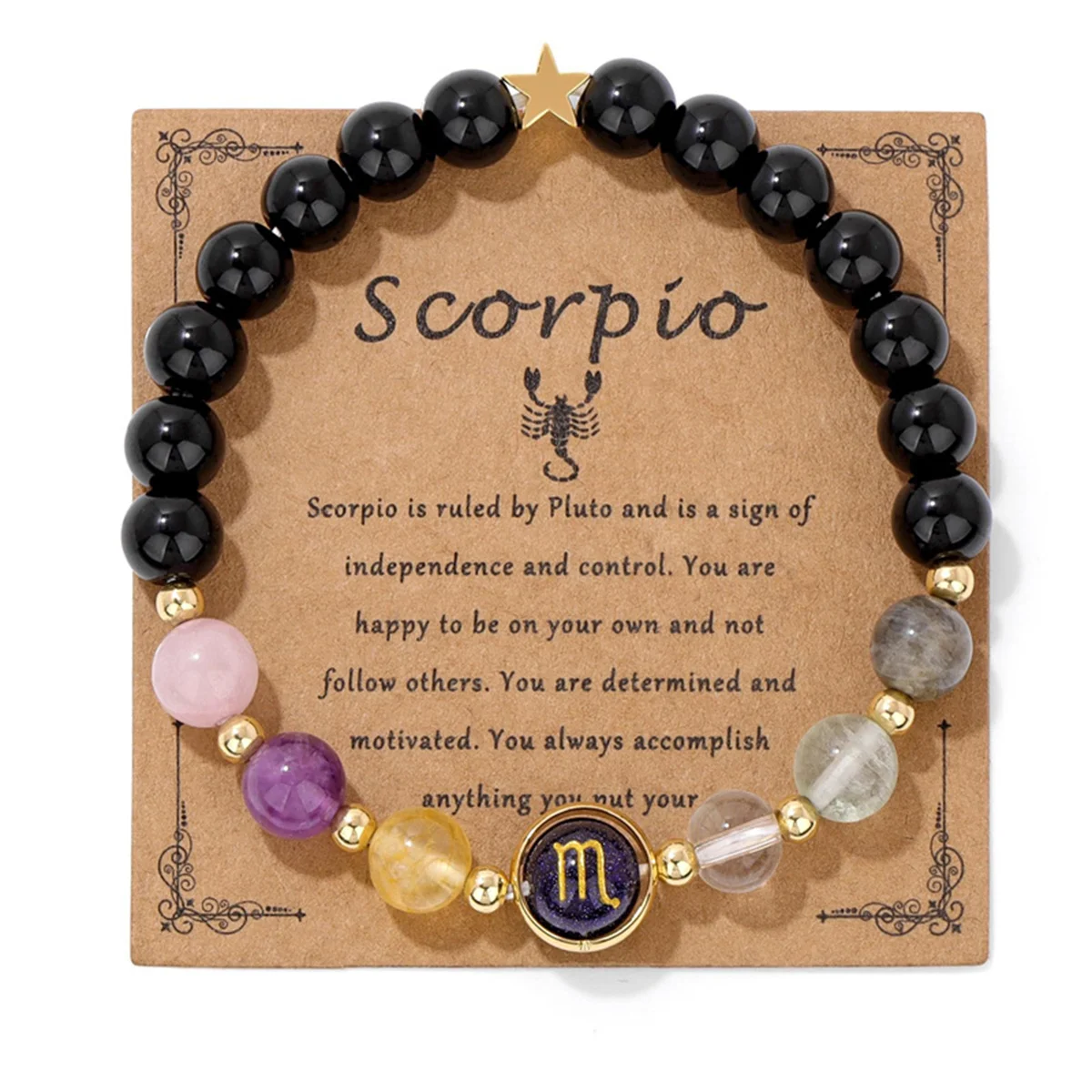 12 Zodiac Signs Constellation Charm Bracelets For Women Men Fashion Black Obsidian Stone Beaded Bracelet Virgo Leo Libra Jewelry