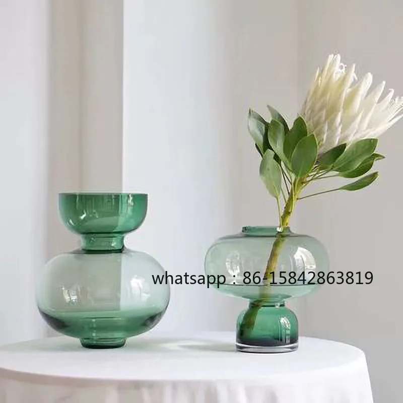 Advanced Color Primary Color Glass Vase Living Room Dining Table Entrance Flower Fake Flower Ornament