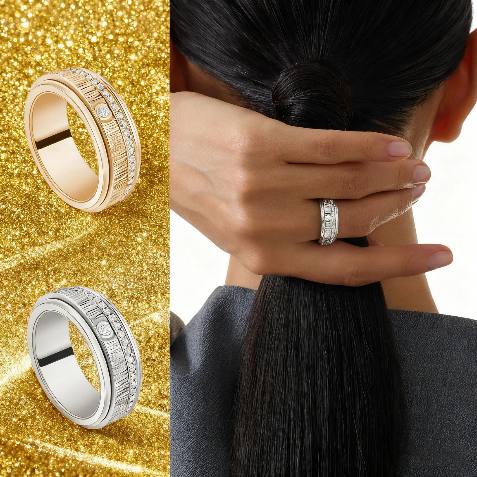 

2025 Trendy Jewelry Eternal Classic Circular Rotating Ring, High - end for Fashion Banquet, Ideal Holiday Gift