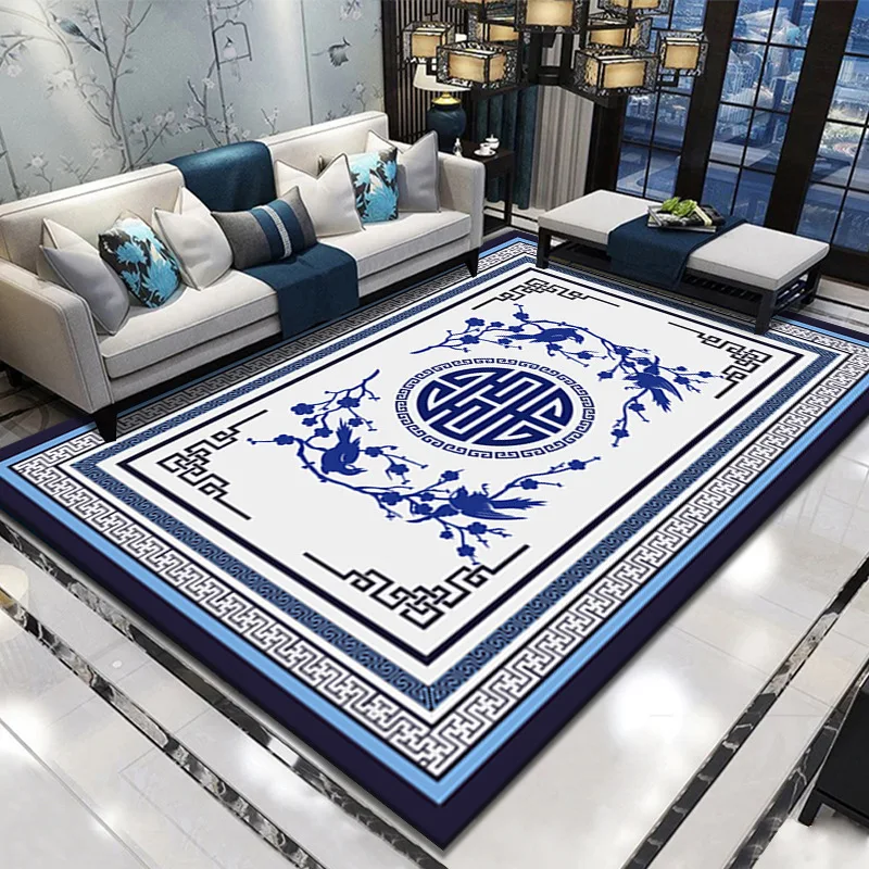 Tapis d\'impression 3D de style chinois non ald, salon, bureau, table basse, polymère de sol, maison, chambre, étude, nouveau