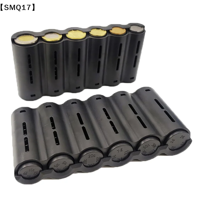 Portable 6 Slot Euro Coin Storage Dispenser Euro Coins Holder Collector With Spring For Home Waiter Driver Coins Piggy Bank【SMQ】