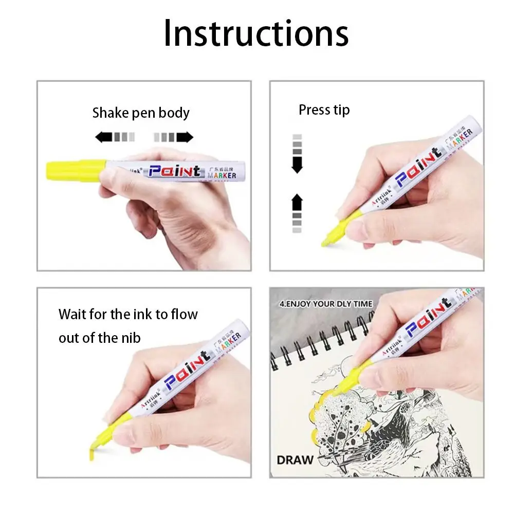 Colorful Large Capacity Paint Pen Mildew Resistant Waterproof Sewing Pen Non-fading Long Lasting Industrial Paint Marker Rubber