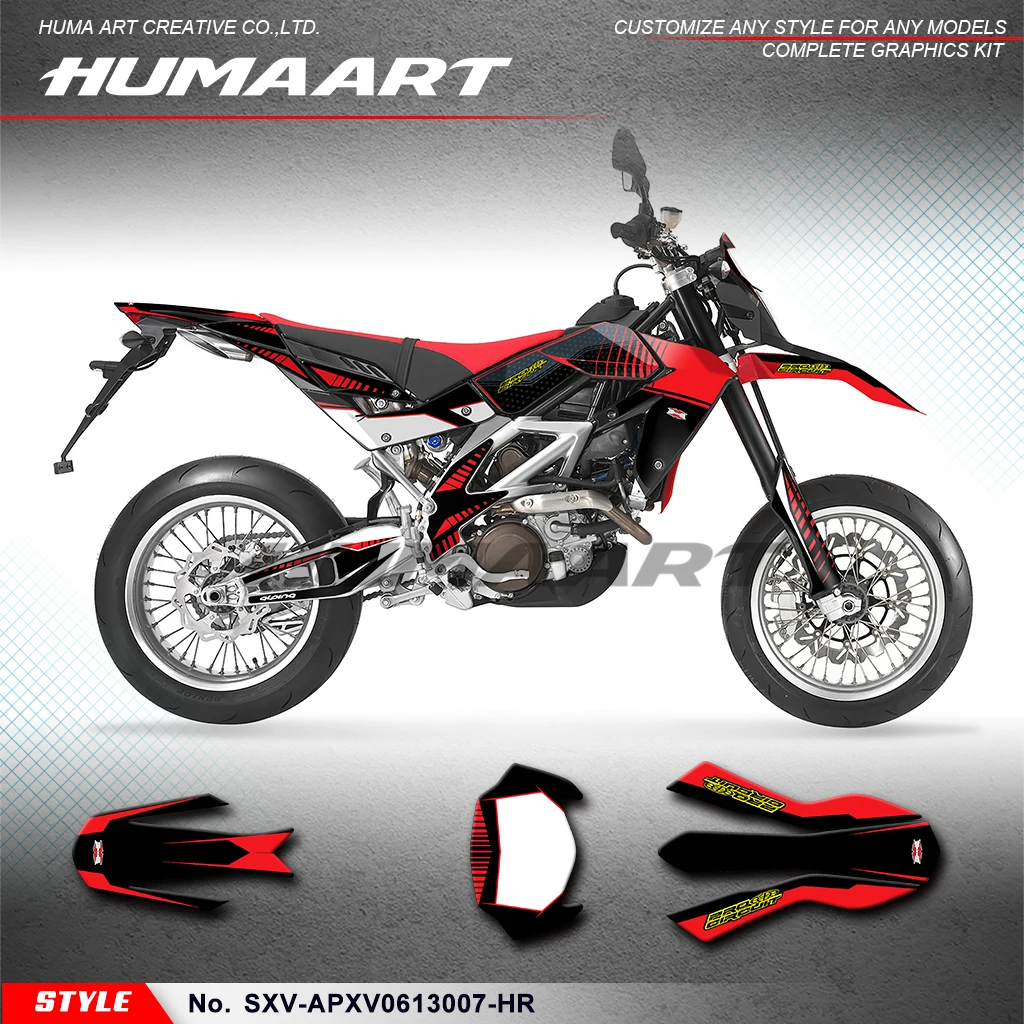 

Виниловая наклейка HUMAART Racing для Aprilia SXV 450 550 2006-2013, SXV-APXV0613007-HR