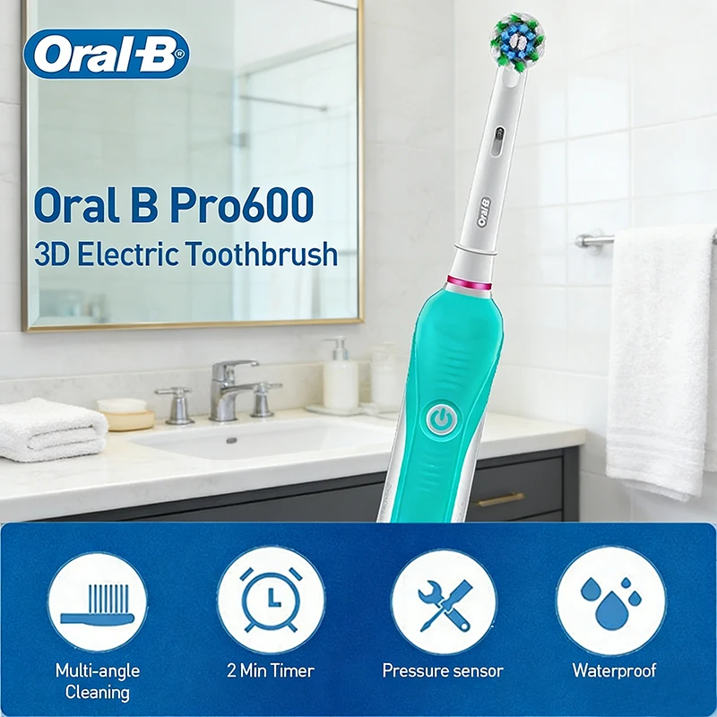 Oral-B D16 Electric Toothbrush Adult Toothbrush With Portable 2-Minute Timer Rechargeable Rotating Soft Bristles For Oral Care