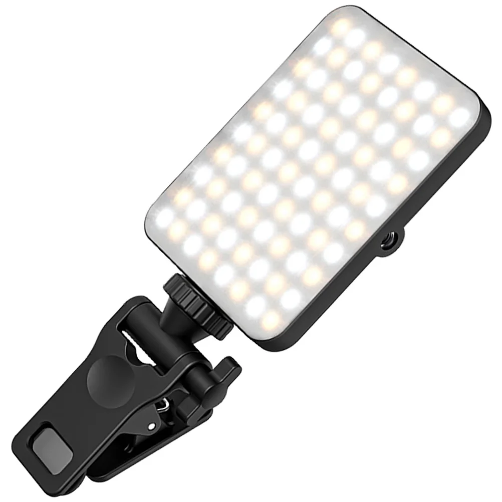 LED Video Light Small Camera Clip on for Makeup Conference Portable Phone Lights Work Laptop